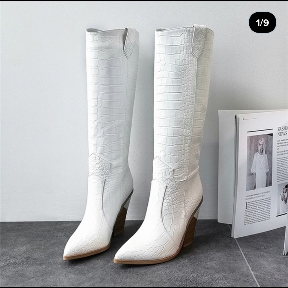 White Western Boots